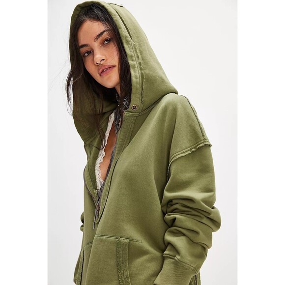 Free People North Sweatshirt Hoodie Tunic Top Oversized Slouchy Cotton M 283700 - Picture 3 of 11